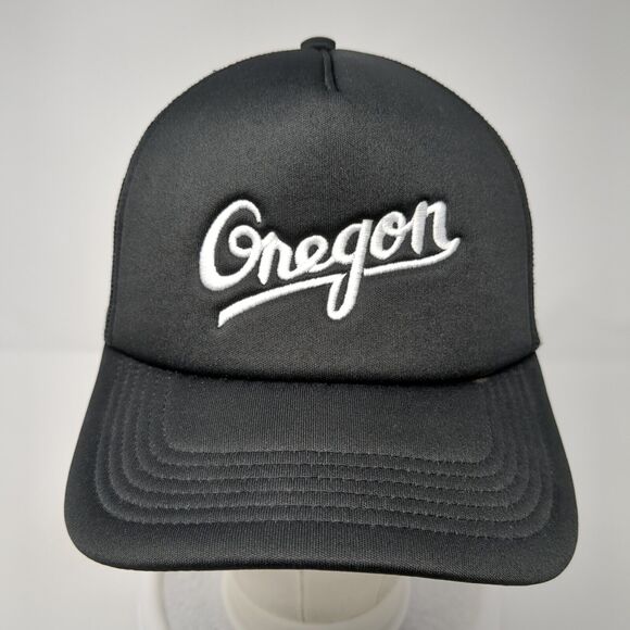 Oregon Snapback Frame Trucker Hat Black One Size Mesh Back AS Colour - Picture 2 of 8